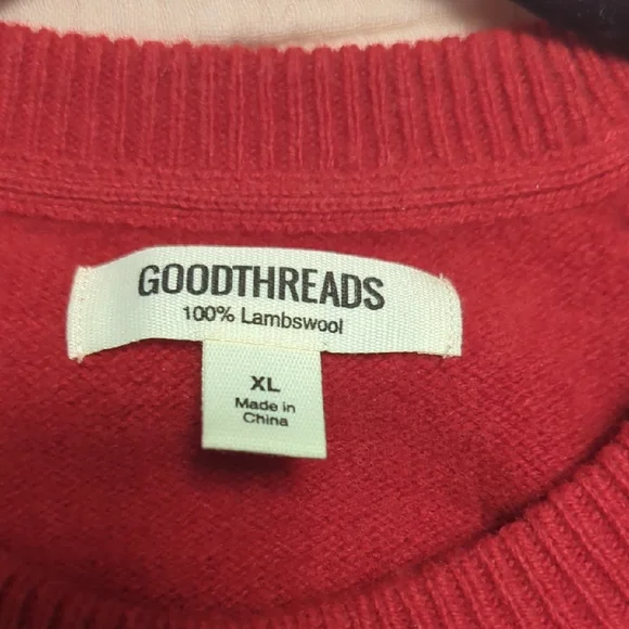 Lambswool Red Crewneck Sweater - Picture 2 of 4
